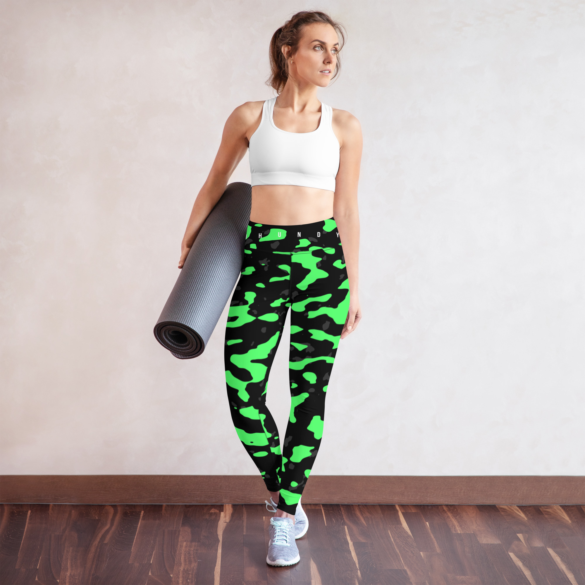 Bright lime green Beach Riot leggings by A Lady Goes West - A Lady Goes West