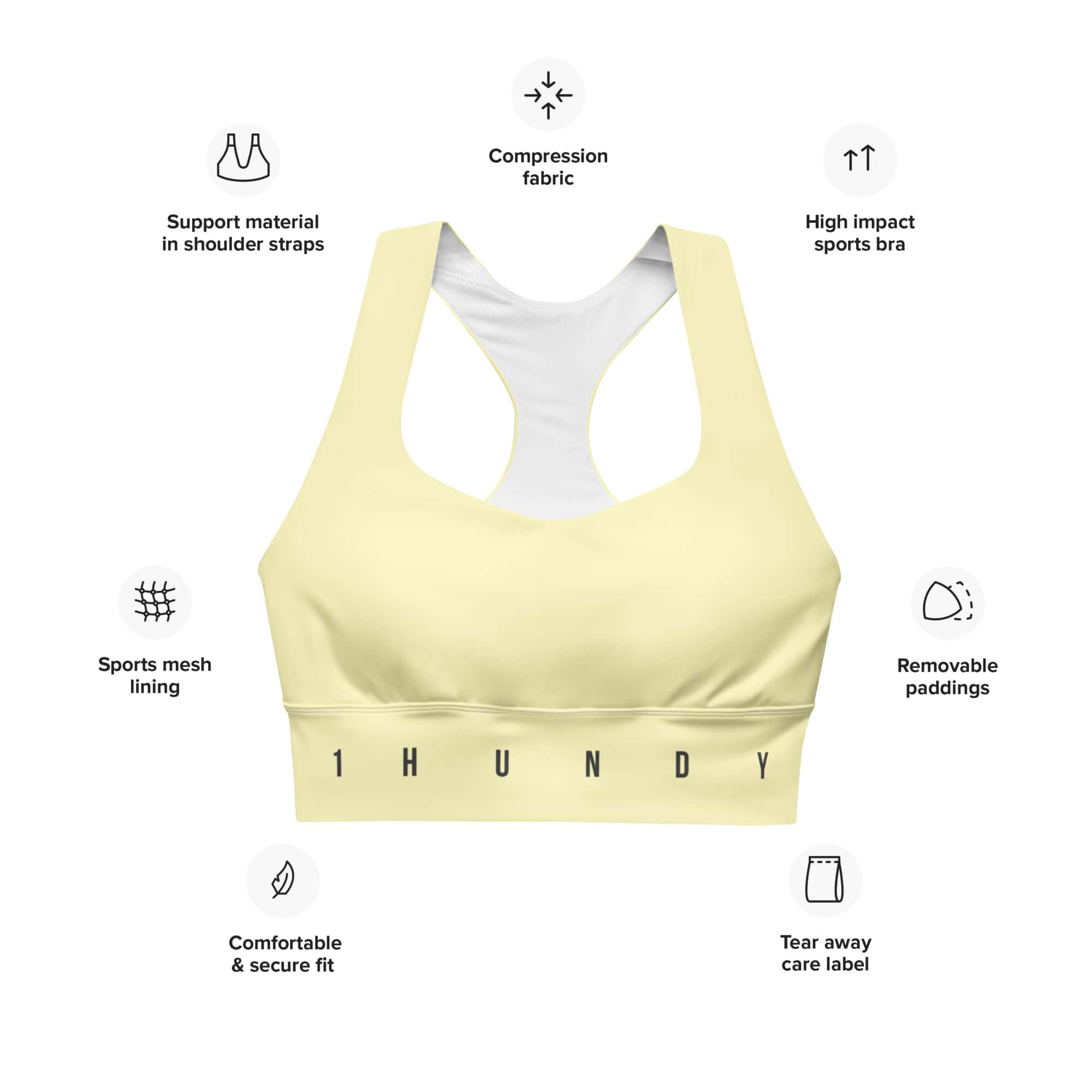 Women's Pastel Sports Bra by 1HUNDY